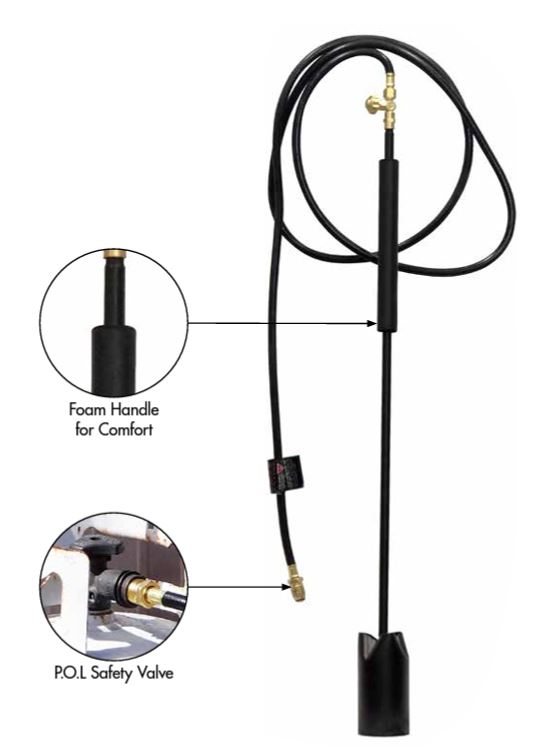 500K BTU Propane Burner Torch CGA510 Connector includes 10' Hose and ...