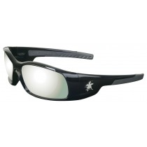 Swagger Black Frame, Silver Mirror Lens Safety Glasses
