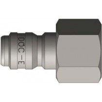 DQC 3/8" x 3/8" FNPT 303 Stainless Steel E-Series Straight-Through Nipple
