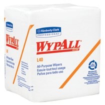 Kimberly Clark L40 1/4 Fold Wypall Wiper White 18PKS/CS
