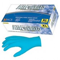 Memphis Nitrishield Blue Disposable Gloves Powder Free 4mil Large - 100/BX