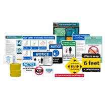 CENTER/KIT, BACK TO WORK KIT, INCLUDES VARIETY OF COVID-19 RELATED SIGNAGE AND IDENTIFICATION PRODUCTS FOR LARGE BUSINESS
