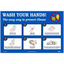 WASH YOUR HANDS 12X18 PAPER POSTER