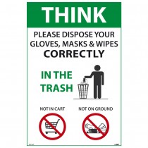 THINK PLEASE DISPOSE OF PROPERLY, 18 X 12 POSTER