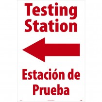 TESTING STATION LEFT ARROW, A-FRAME SIGNICADE SIGN 36X24 SIGN