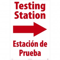 TESTING STATION RIGHT ARROW, A-FRAME SIGNICADE SIGN 36X24 SIGN