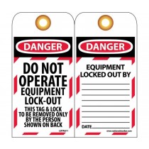 NMC Danger "Do Not Operate - Equipment Lock-Out" Tag 25/PK