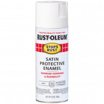 Rustoleum Satin White Protective Enamel Spray Paint 12oz