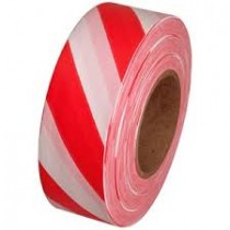 Tape - 1-3/16" X 300' Red & White Stripe Flagging Tape