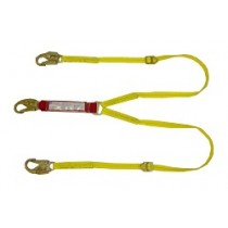 6' Red/Yellow Double Lanyard Shock Absorbing w/Small Tie Back