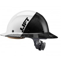 Lift DAX Reinforced Fiber Resin Full Brim Safety Hat - 50/50 Black/White Gloss