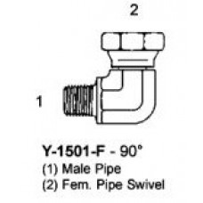 1/8" MNPT X 1/8" FNPT HYDRAULIC ADAPTER - SWIVEL 90°