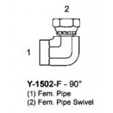 1/8" FNPT X 1/8" FNPT HYDRAULIC ADAPTER - SWIVEL 90°