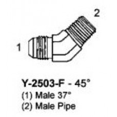 1/4" X 1/8" HYDRAULIC ADAPTER - MJIC X MNPT 45° ELBOW