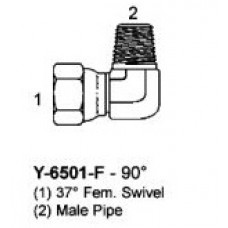 1/4" X 1/8" HYDRAULIC ADAPTER - FJIC X MNPT 90° ELBOW