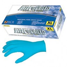 Memphis Nitrishield Blue Disposable Gloves Powder Free 4mil Small - 100/BX