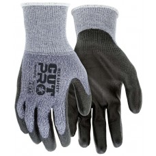 MCR Safety Cut Pro, 15 Gauge Hypermax Shell, Cut, Abrasion, and Puncture Resistant Work Gloves, PU Coated Palm and Fingertips, Medium