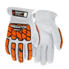 MCR Predator CutPro Goatskin Driver Glove Kevlar Lined Hi-Viz Orange w/TPR & Slip-On Cuff (A9, AB5, P5, I1) - LARGE