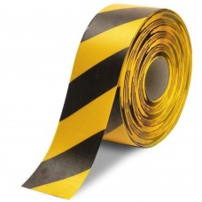 50 Mil Heavy Duty Floor Tape, 4" X 100', Black/Yellow Striped