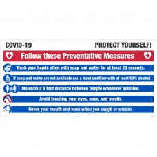 2' X 4' COVID-19 PROTECT YOURSELF SIGN, ALUMINUM COMPOSITE PANEL, LARGE FORMAT