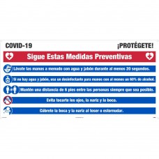 2' X 4' COVID-19 PROTECT YOURSELF SIGN, ALUMINUM COMPOSITE PANEL, LARGE FORMAT, SPANISH