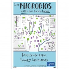 GERMS ARE ALL AROUND YOU SPANISH, 18 X 12 POSTER
