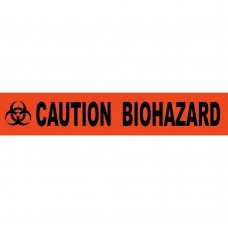 TAPE, BARRICADE, CAUTION BIOHAZARD, 4 MIL 3"X1000'