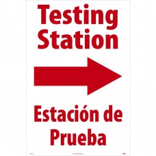 TESTING STATION RIGHT ARROW, A-FRAME SIGNICADE SIGN 36X24 SIGN