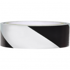 TAPE, HAZARD STRIPE, BLK/WHT, 2"X18 YD