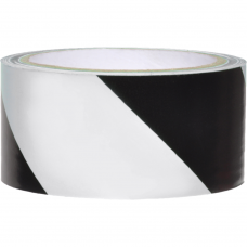 TAPE, HAZARD STRIPE, BLK/WHT, 3"X18 YD