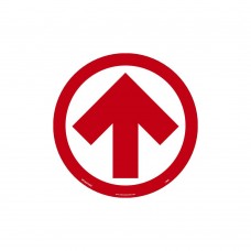 ARROW GRAPHIC, RED ON WHITE, WALK ON FLOOR SIGN, 8 X 8,TEXWALK