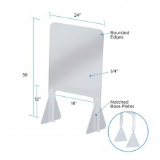 24 x 36H Freestanding Sneeze Guard with Large Cutout