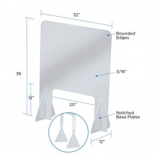 32 x 36H Freestanding Sneeze Guard with Large Cutout