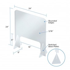 24 x 24H Freestanding Sneeze Guard with Large Cutout