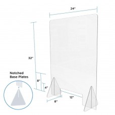 24 x 32H Freestanding Sneeze Guard with Cutout