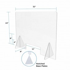 32 x 24H Freestanding Sneeze Guard with Cutout