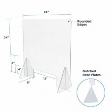 24 x 24H Freestanding Sneeze Guard with Cutout