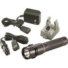 SL LED Strion Flashlight w/ AC/12V-DC Holder Black