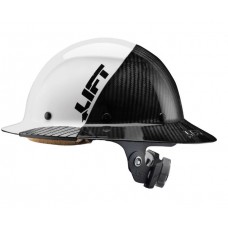 Lift DAX Reinforced Fiber Resin Full Brim Safety Hat - 50/50 Black/White Gloss